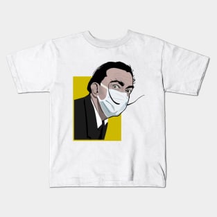 Dali with mask (yellow) Kids T-Shirt